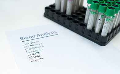 Blood tube for testing the contagious disease including covid-19, influenza a nd b, avian flu,...
