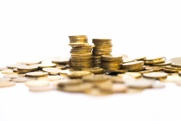 isolated stack of coins