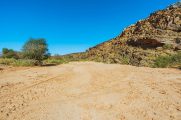 dry riverbed in Namibia