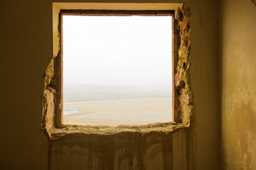 view inside of window with white background