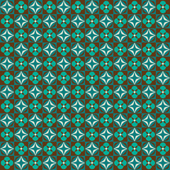 retro mod blue and  brown geometric seamless vector pattern