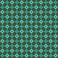 retro mod blue and  brown geometric seamless vector pattern