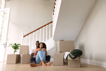 Couple moving in to a new home