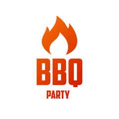 BBQ party poster. Grill and barbecue badge, sticker, emblem, logo.