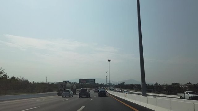Thailand December 2019: Driving through nature