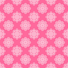 Bright pink background Wallpaper with flower pattern