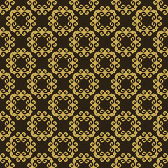 Dark Wallpaper with a geometric gold pattern on a black background, vector