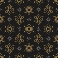 Dark abstract background with seamless geometric pattern, vector