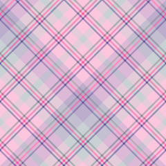 Seamless pattern in awesome creative pink, violet and grey  colors for plaid, fabric, textile, clothes, tablecloth and other things. Vector image. 2
