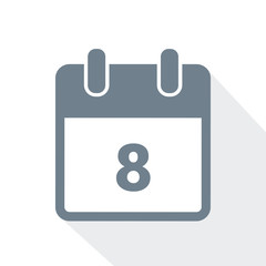 simple calendar icon 8 on white background vector illustration EPS10