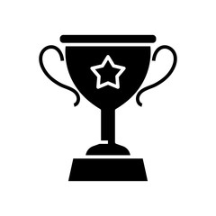 Winner cup black icon, concept illustration, vector flat symbol, glyph sign.