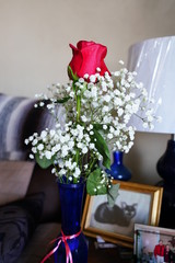 still life with flowers and candles
