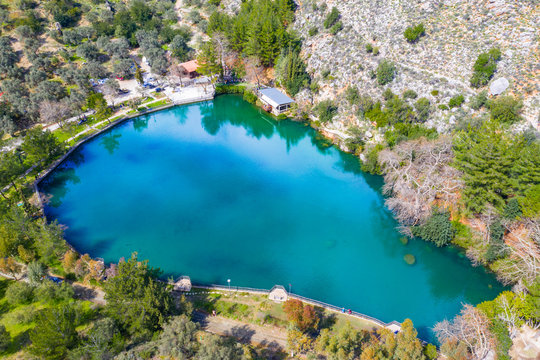 Lake of Zaros at spring, Crete, Greece.