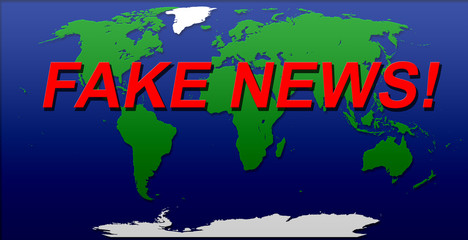 fake news World Map Illustration green blue white color cut out effect effects