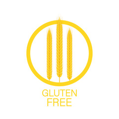 Gluten free. Healthy food labels. Farm product. Vegan food stickers. Vector stock illustration.