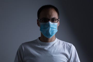 man in a protective mask, the H1N1 Virus