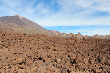 Crater of a sleeping volcano on the island of Tenerife, Spain