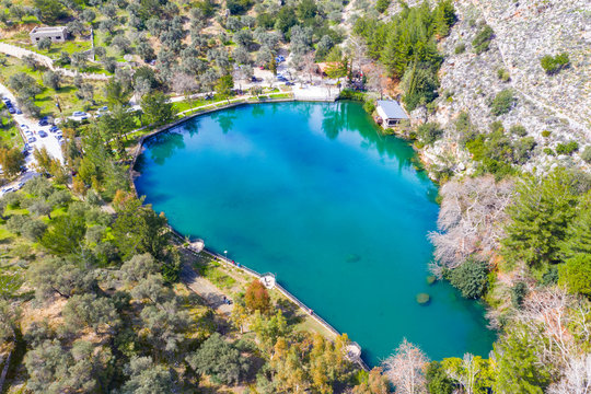 Lake of Zaros at spring, Crete, Greece.