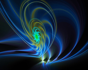 blue fractal on black