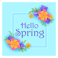 Beautiful fresh flower on floral spring background in vector