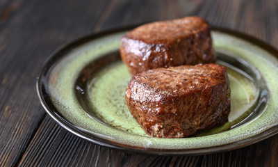Filet mignon on the plate