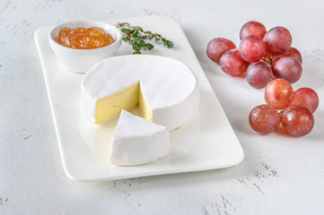 Camembert on the serving plate