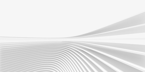 3d Rendering. Abstract Architecture Background. White Circular Building.