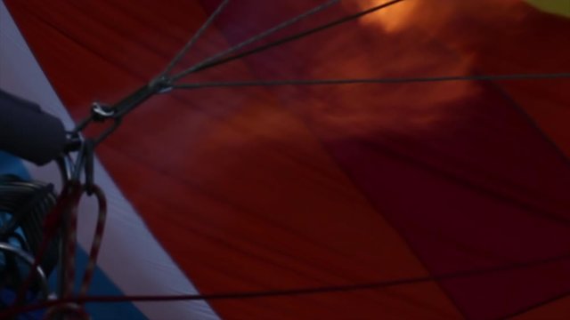 Empty basket hot air balloon 