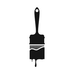 Isolated object of brush and paintbrush icon. Graphic of brush and paint stock symbol for web.