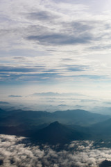 clouds over the mountains