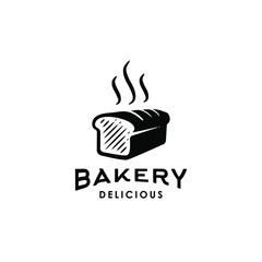 bakery bread design food logo icon illustration in trendy hipster style