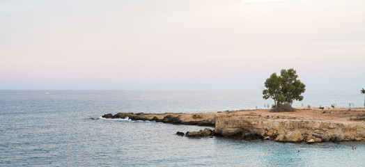 Cyprus. Mediterranean Picturesque Landscape on Sunset.
