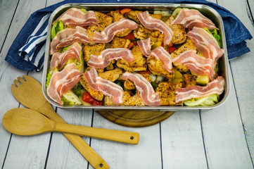 Ofengemüse mit Putensteak