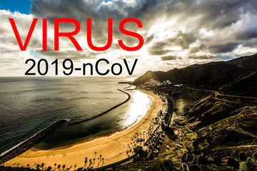 Coronavirus concept. empty beach, sand.