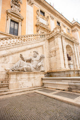 Obraz premium Palace of the Senators in Piazza del Campidoglio (Capitoline Square) on the Capitoline Hill.