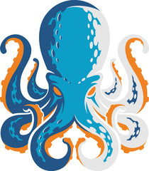 Octopus logotype on light background © 4ek
