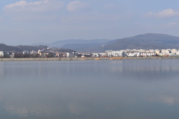 View of the city from the lake