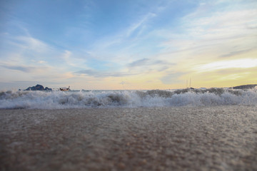 closeup of wave at the sea
