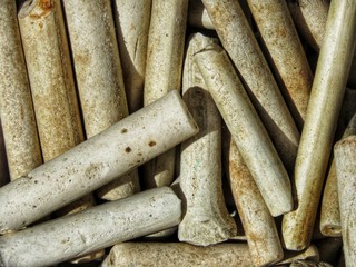 Clay pipe stems.