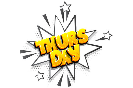 Thursday comic text speech bubble pop art