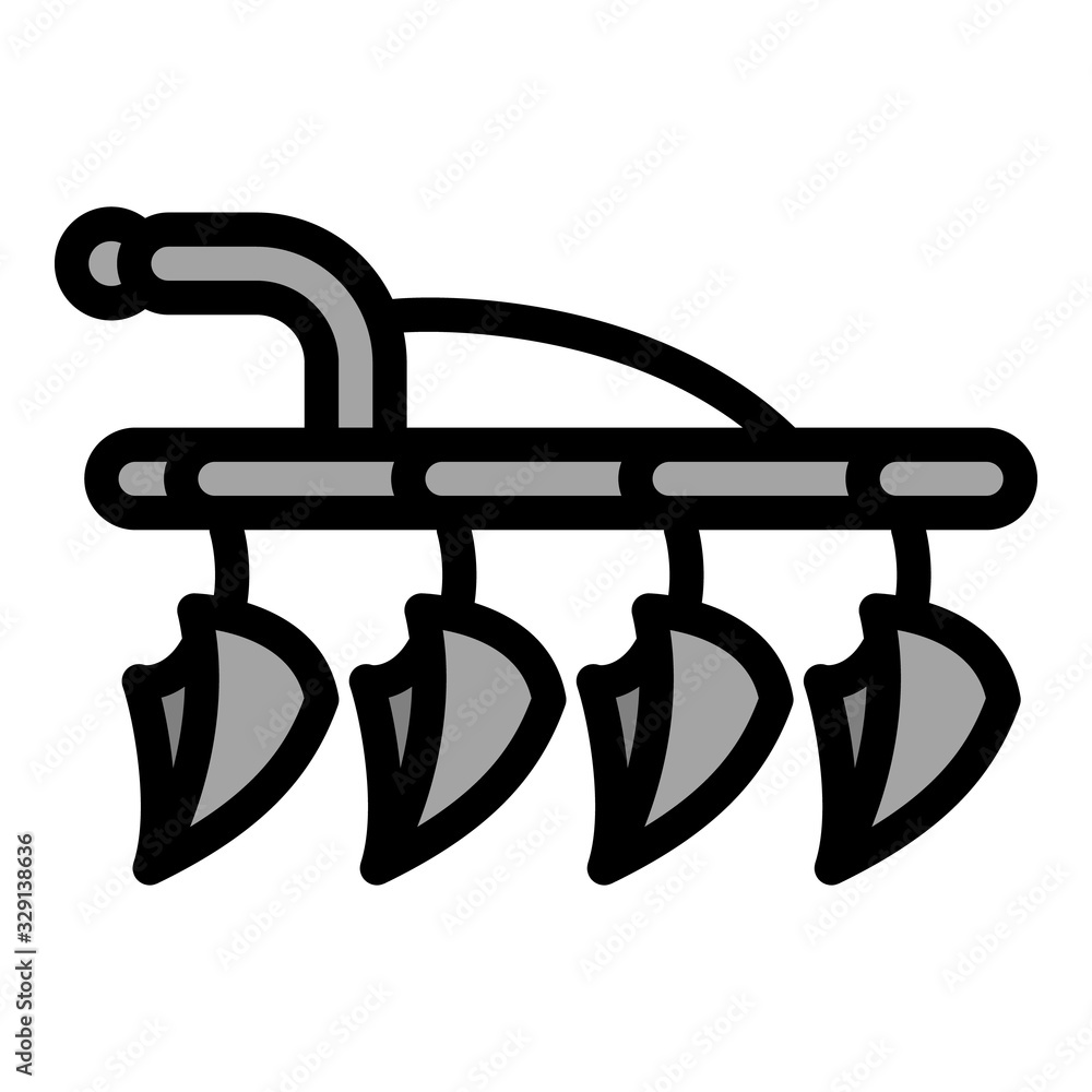 Poster tractor plow icon. outline tractor plow vector icon for web design isolated on white background