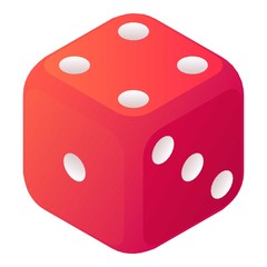 Dice craps icon. Isometric of dice craps vector icon for web design isolated on white background