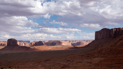View in the sunset at monument valley