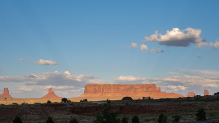 plane and sunset at Monument valley, Utah