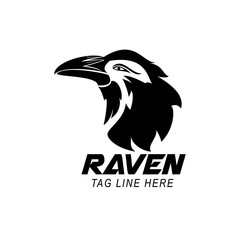 raven logo design vector template
