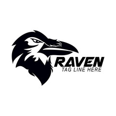 raven logo design vector template
