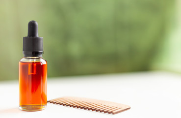 hair and beard oil, wooden comb, hair care