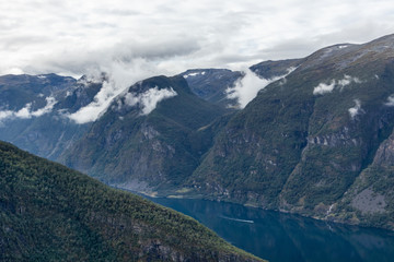 Naklejka na ściany i meble View from Stegastein Norway fjord nature mountains