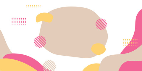 Abstract modern background memphis design. Orange, pink and brown color with memphis element decoration. Suit for presentation design, banner, web header