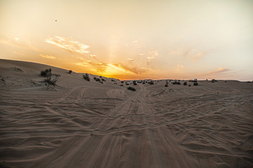 sunset over Dubai desert